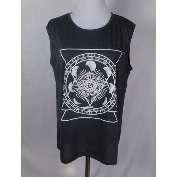 Celestial Mandala Sleeveless Tank Top Unisex Witchcore Dark Moon Phases - Picture 1 of 10